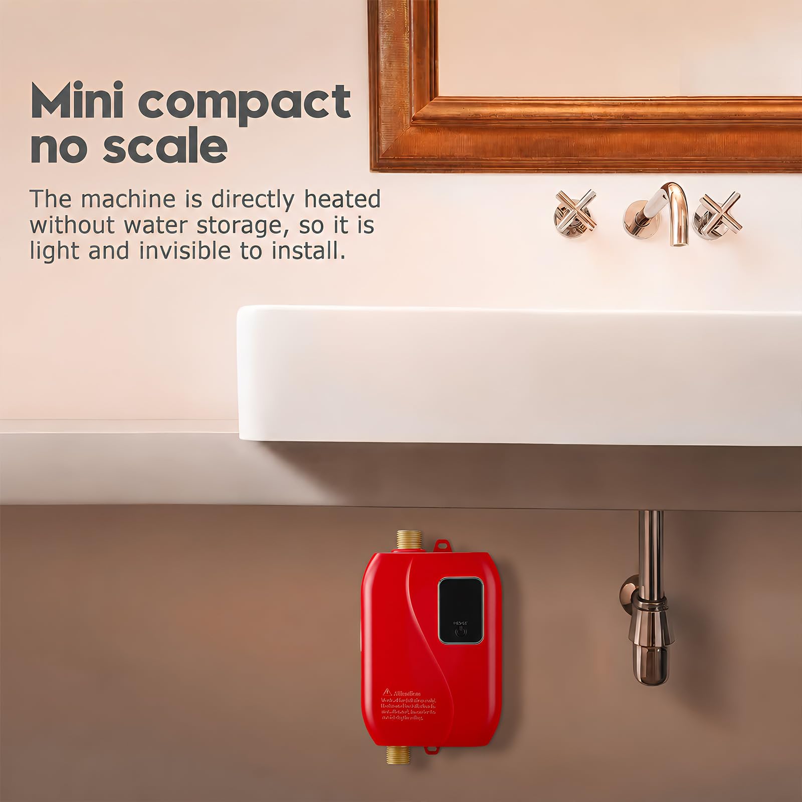 Mini Chauffe-eau Électrique Instantané 3000W, Sous Évier, IPX4