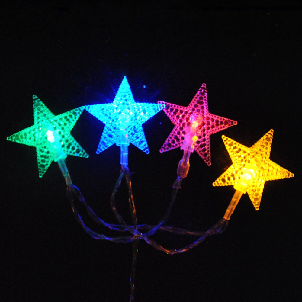 LightsGo USB Powered 20 LED 2M Star shape Indoor LED Fairy Lights for PC, MAC, Phone charger (Multi-Colour)
