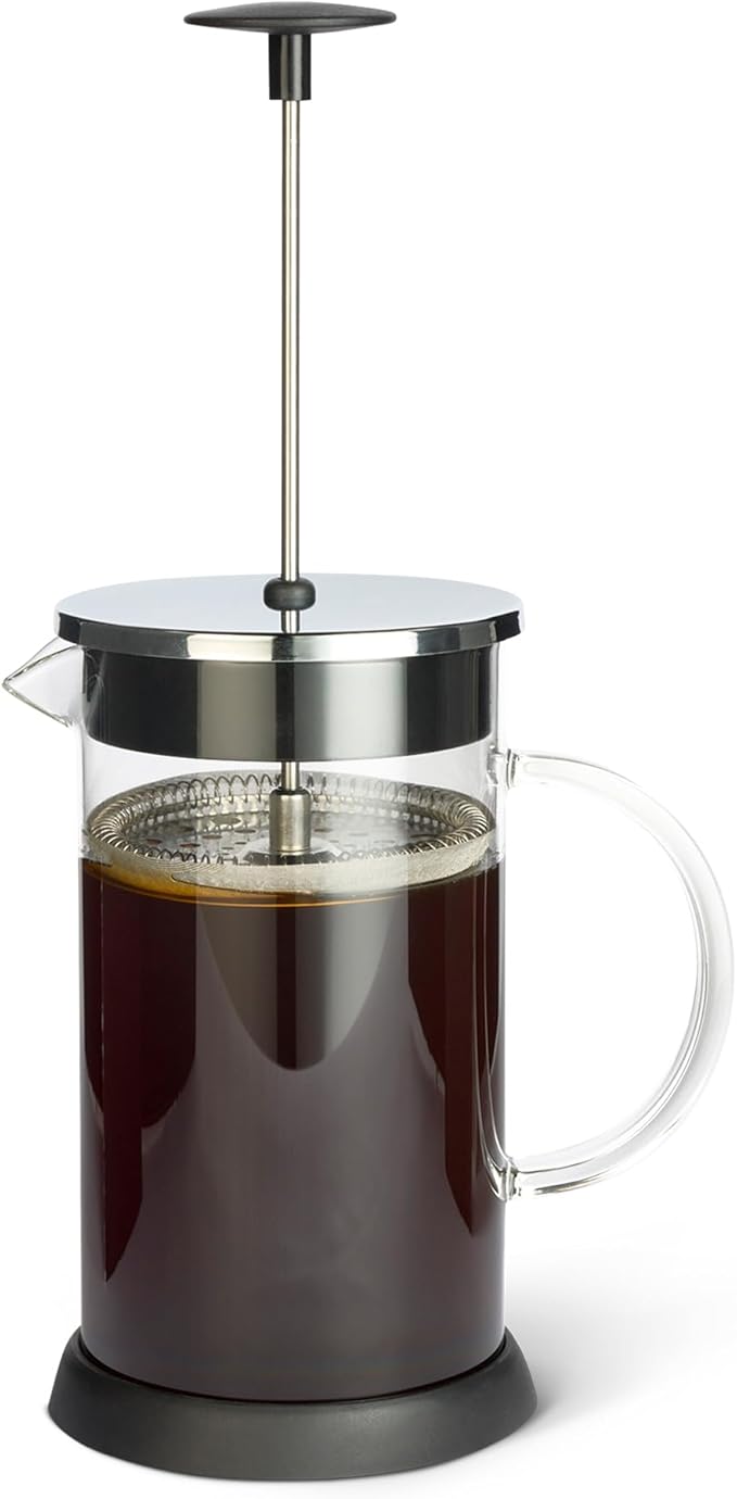 Amazon Basics French Coffee Press, 34 oz., Borosilicate Glass, BPA-Free, Removable Dishwasher-Safe Parts