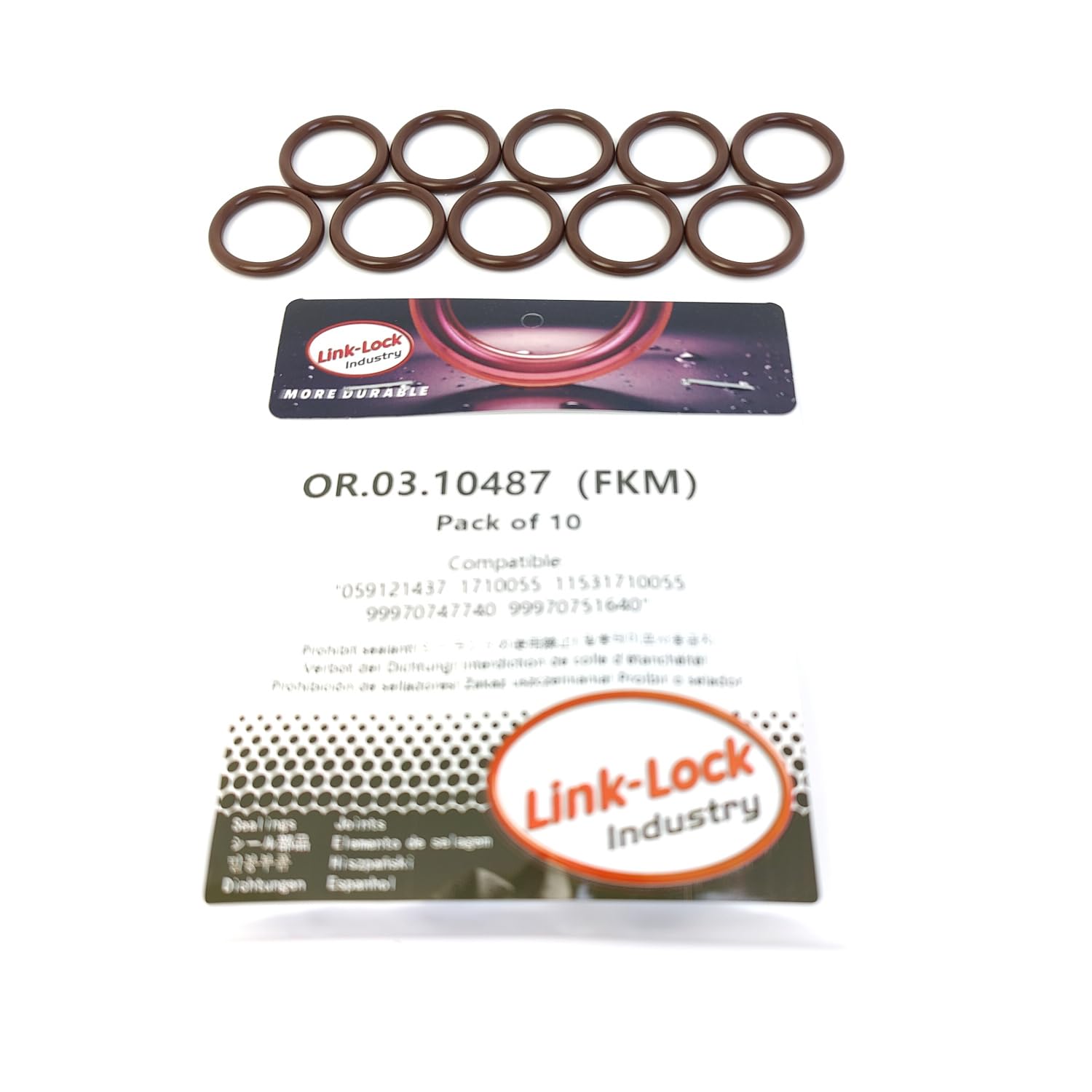10PCS OR.03.10487 FKM Viton Sealing O-Ring Kit of Cooling System Pipeline 059121437 1710055 11531710055 99970747740 99970751640 for BMW for Porsche for Audi for VW