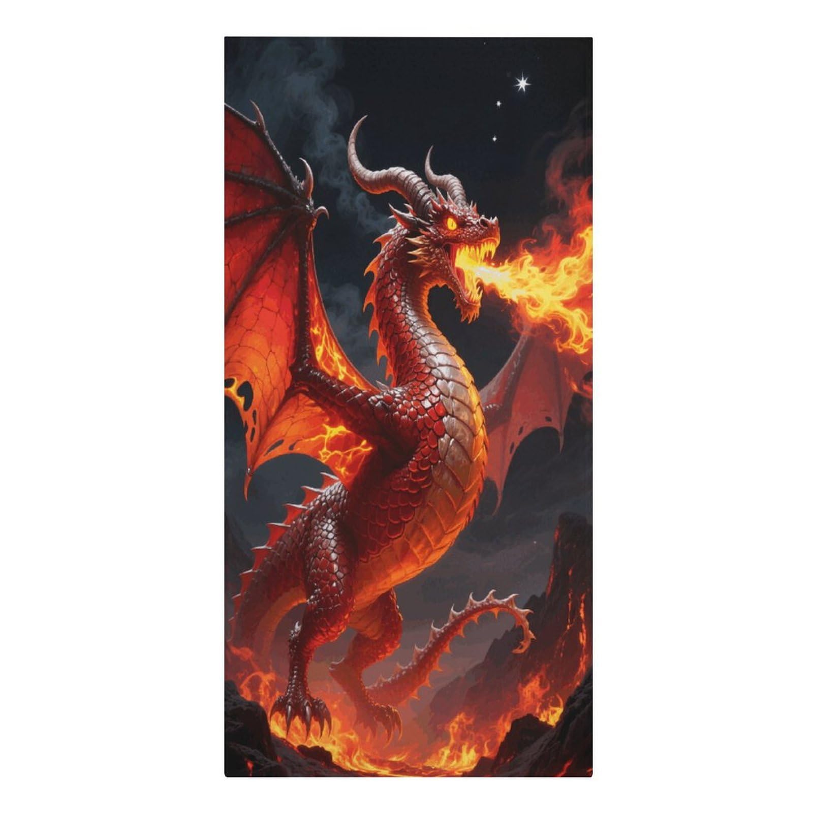 VstaDank Fire Dragon Beach Towel Vacation Essentials Sand Free Soft Quick Dry Swim Towels 61"x30" Modern Extra Large Towels Lightweight Microfiber Beach Towel for Swimming Pool