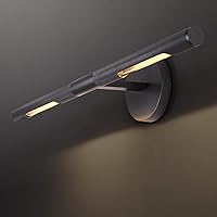 Vista 17 de Luz de cuadro roscada de cableado fijo, luz de cuadro de latón de 24 pulgadas para pared, luces de arte doradas regulables, aplique giratorio