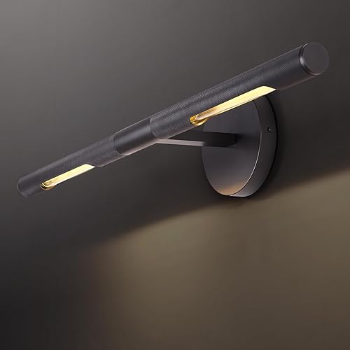 Miniatura 17 de Luz de cuadro roscada de cableado fijo, luz de cuadro de latón de 24 pulgadas para pared, luces de arte doradas regulables, aplique giratorio