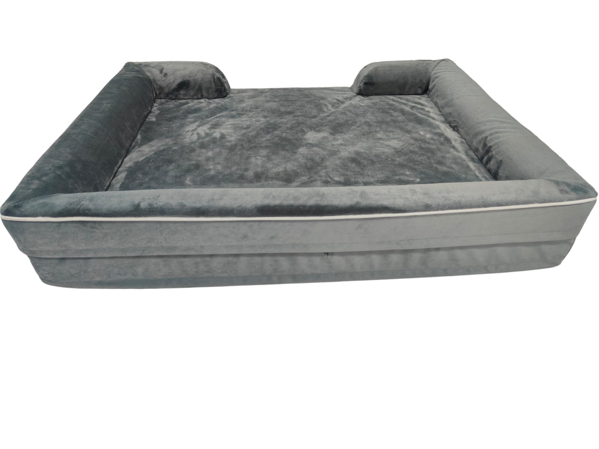 Cama para perros grandes, cama ortopédica para perros extragrandes, impermeable, cama de espuma viscoelástica con funda extraíble lavable, parte inferior antideslizante (XL, gris)