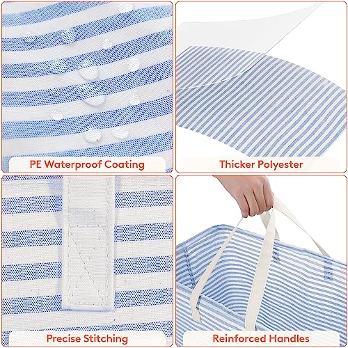 Image of Lifewit 2 Pack Laundry Basket 100L Each, Collapsible Clothes Hamper with Reinforced Handles, Freestanding Waterproof Design for Bedroom and Laundry Room, Blue 200L Total