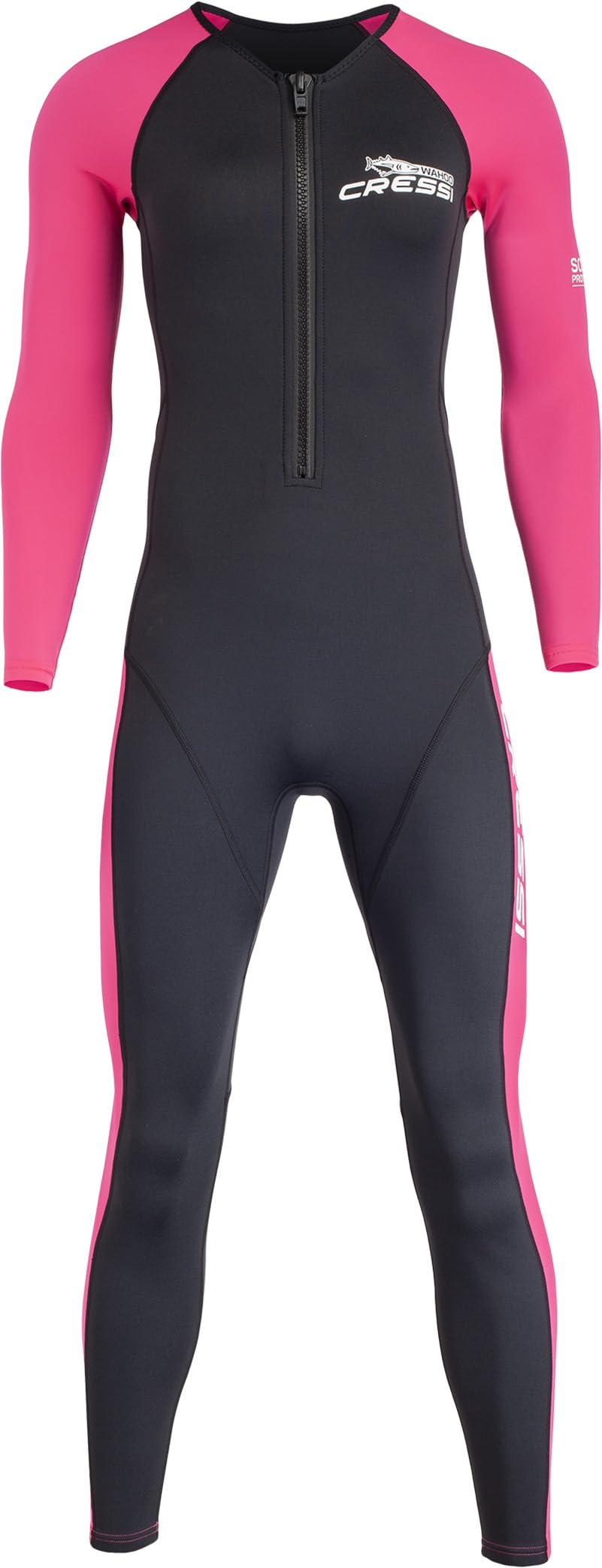 CRESSI Wahoo Lady Monopiece kombinezon czarny/różowy 2 mm XS/1 - damski jednoczęściowy kombinezon z miękkiego neoprenu 1,5/2 mm i elastanu idealny do różnych aktywności wodnych, czarny/różowy, XS/1
