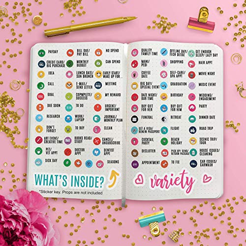 image for Mirida Planner Stickers – 1700 Productivity Mini Icons for Adults Ca