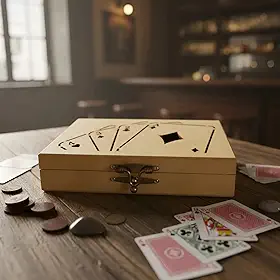 Caixa Porta Baralho Marcador de Truco MDF Cru para 2 baralhos
