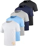 ZITY T-shirt classique ... UPF 50+ Protection contre le soleil 5 Paquet hommes Rash Guard manches courtes Moisture Chemises à dos d'athlète pour homme
