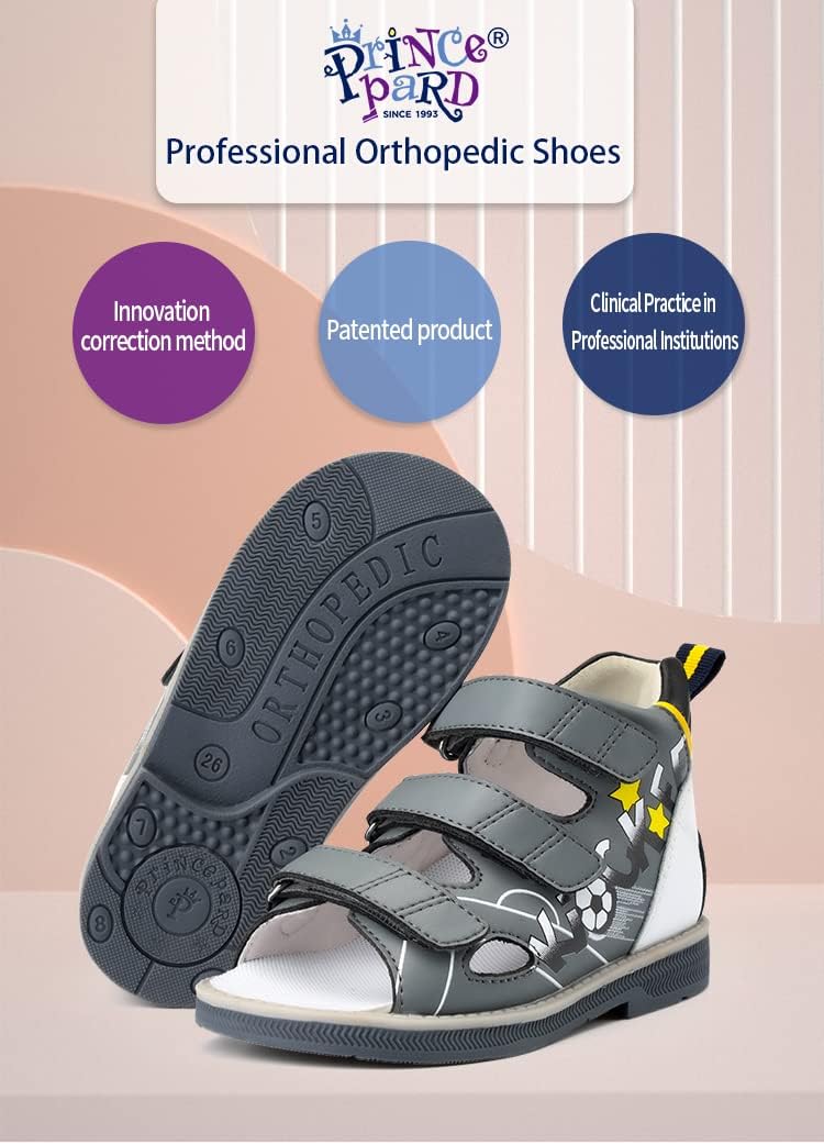 princepard Orthopedic Shoes for Kids,Corrective Summer Toddlers Low Top Sandals for Children with Arch and Ankle Support,Anti-slip Soles