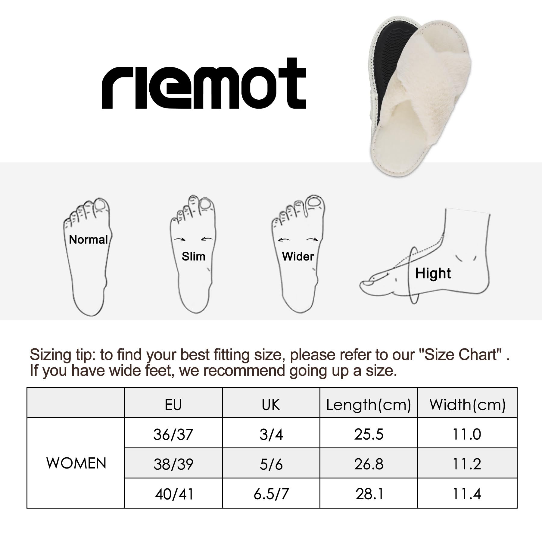 riemot Pantofole Donna in Memory Foam Ciabatte Invernali da Casa Calde leggere Comode Ciabatte Donna Antiscivolo Ciabatte Pelose Morbide Suola Scarpe Donna Invernali Indoor Outdoor