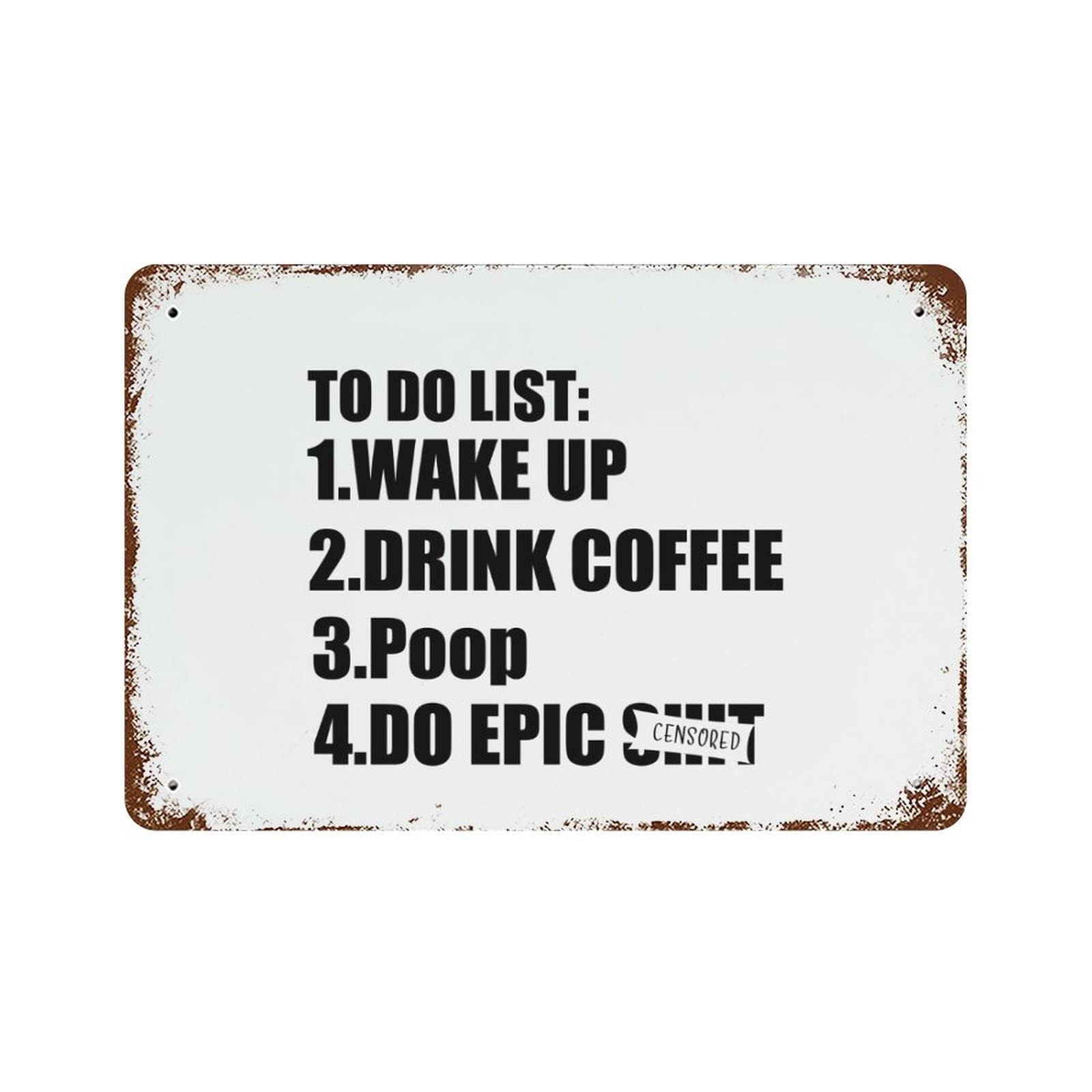 Panneau rétro To Do List en métal robuste de haute qualité 30,5 x 45,7 cm