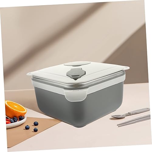 Miniatura 7 de UPKOCH Tazón de fideos instantáneos con tapa, loncheras cuadradas para ramen con tapa, cuencos con tapas, cuenco de fideos antiquemaduras, cuencos