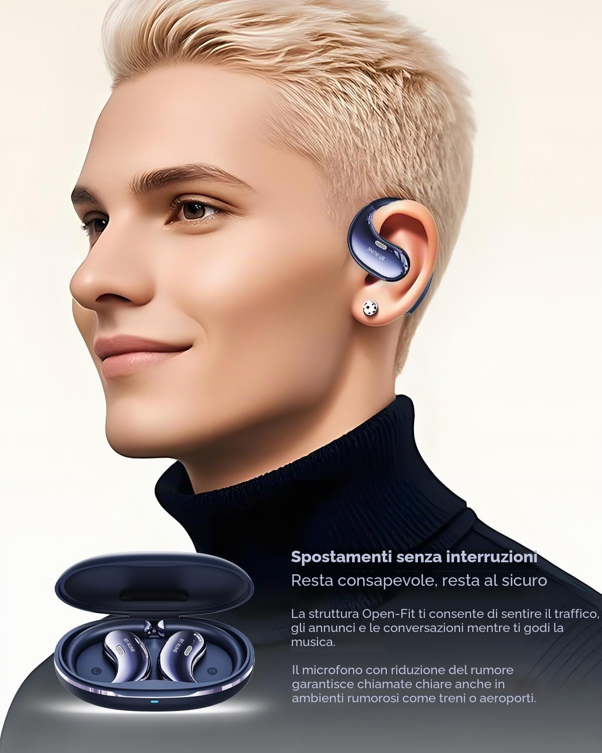 Cuffie Bluetooth Sport,Open Ear Auricolari Bluetooth 6.0,Chiamata HD ENC,36 Ore di Autonomia,IPX5,Cuffie Bluetooth Sport,Ideali Per Corsa,Palestra e Trasferte Lavorative