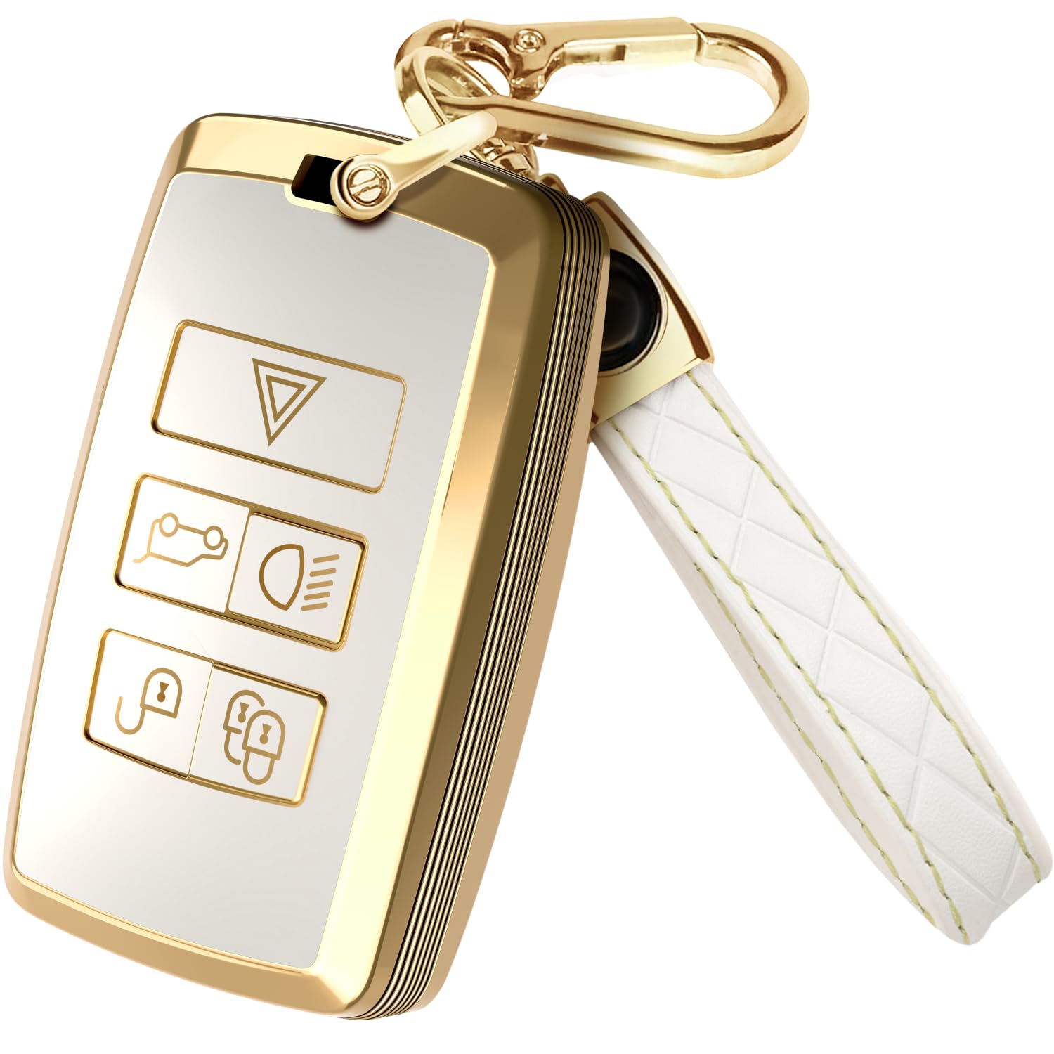 Compatible with Range Rover and Jaguar Key Fob Cover & Keychain, TPU Keyfob Case for Land Rover Sport Evoque XE XJ XF