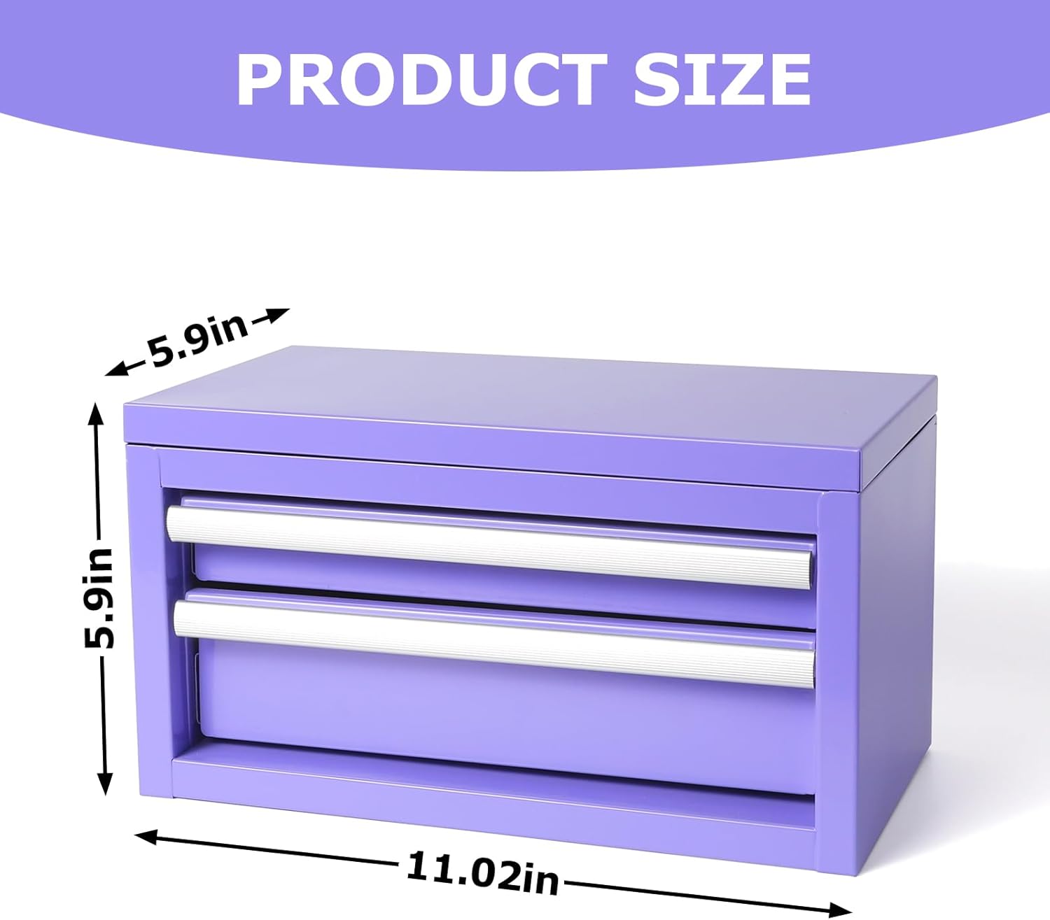 Mini Steel Tool Box with Drawers - Small Tool Chest for Small Item Storage Organizer - Portable Metal Toolbox Organizer with Tool Drawer (mini purple) Mini Purplr