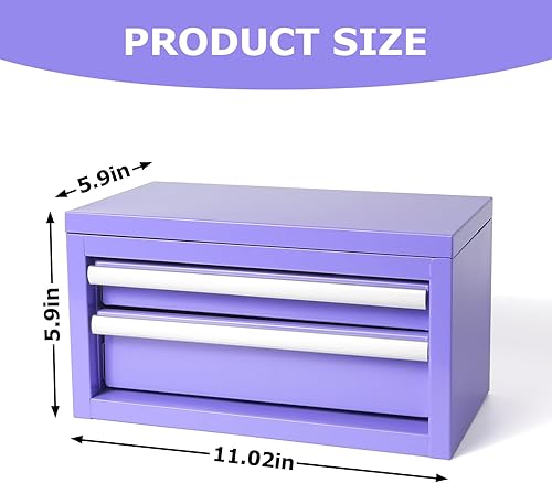 Miniatura 2 de Mini caja de herramientas de acero con cajones, pequeña caja de herramientas para organizador de almacenamiento de artículos pequeños, organizador