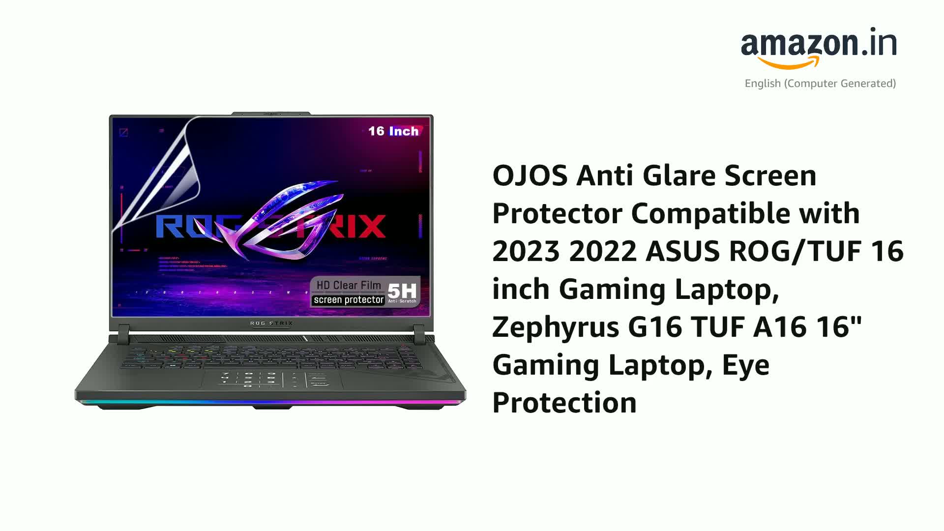 2-Pack Anti-Glare Screen Protector For 2025-2024-2023 ASUS ROG Strix Scar 18, G18, TUF A18, Razer Blade 18 & Acer Predator Helios Neo 18