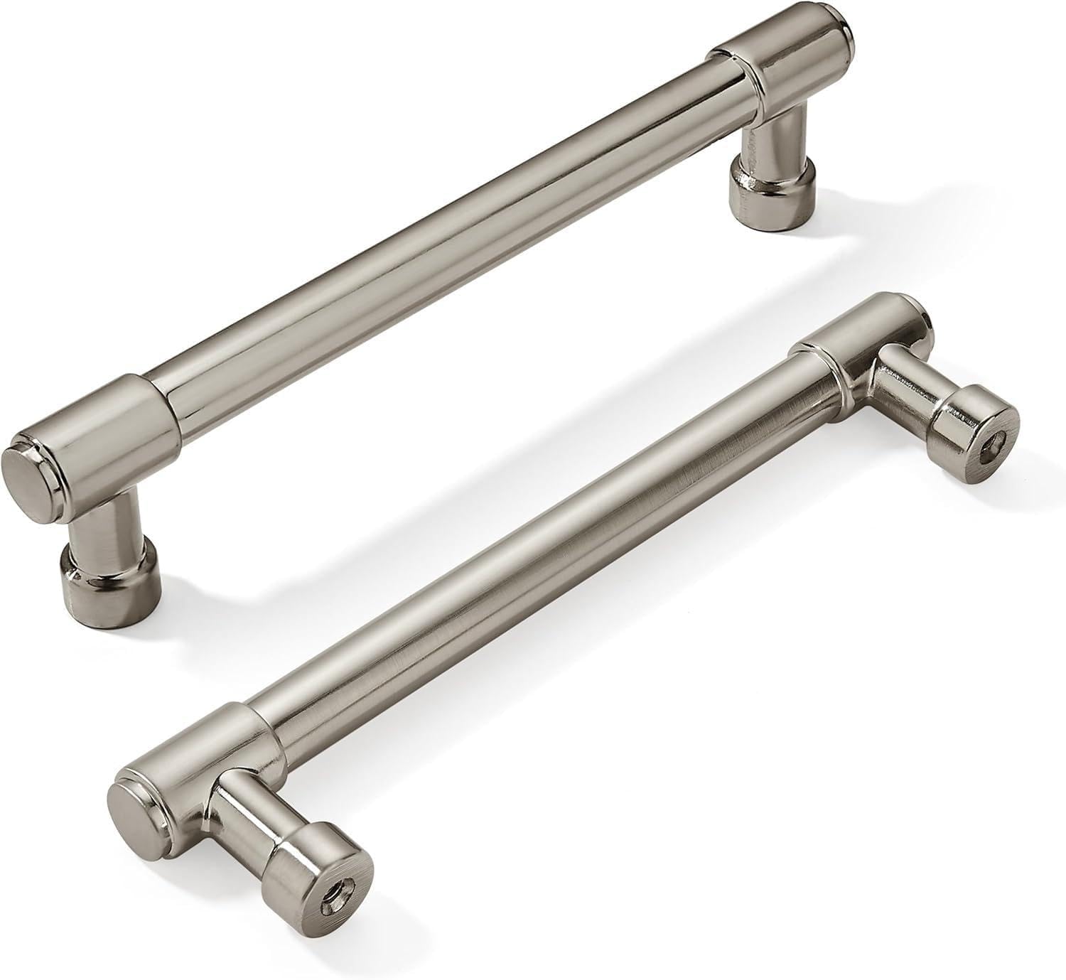 Photo 1 of khtumeware 2 Pack Polished Nickel Cabinet Pulls Center to Center 5" (128MM) Kitchen Handles for Cabinets Cupboard Handles Drawer Pulls.