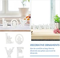 Vista 8 de 1 juego de 4 piezas de adornos de resina, letras de amor, decoración de estatua de resina, adorno de amor para el día de San Valentín, adorno