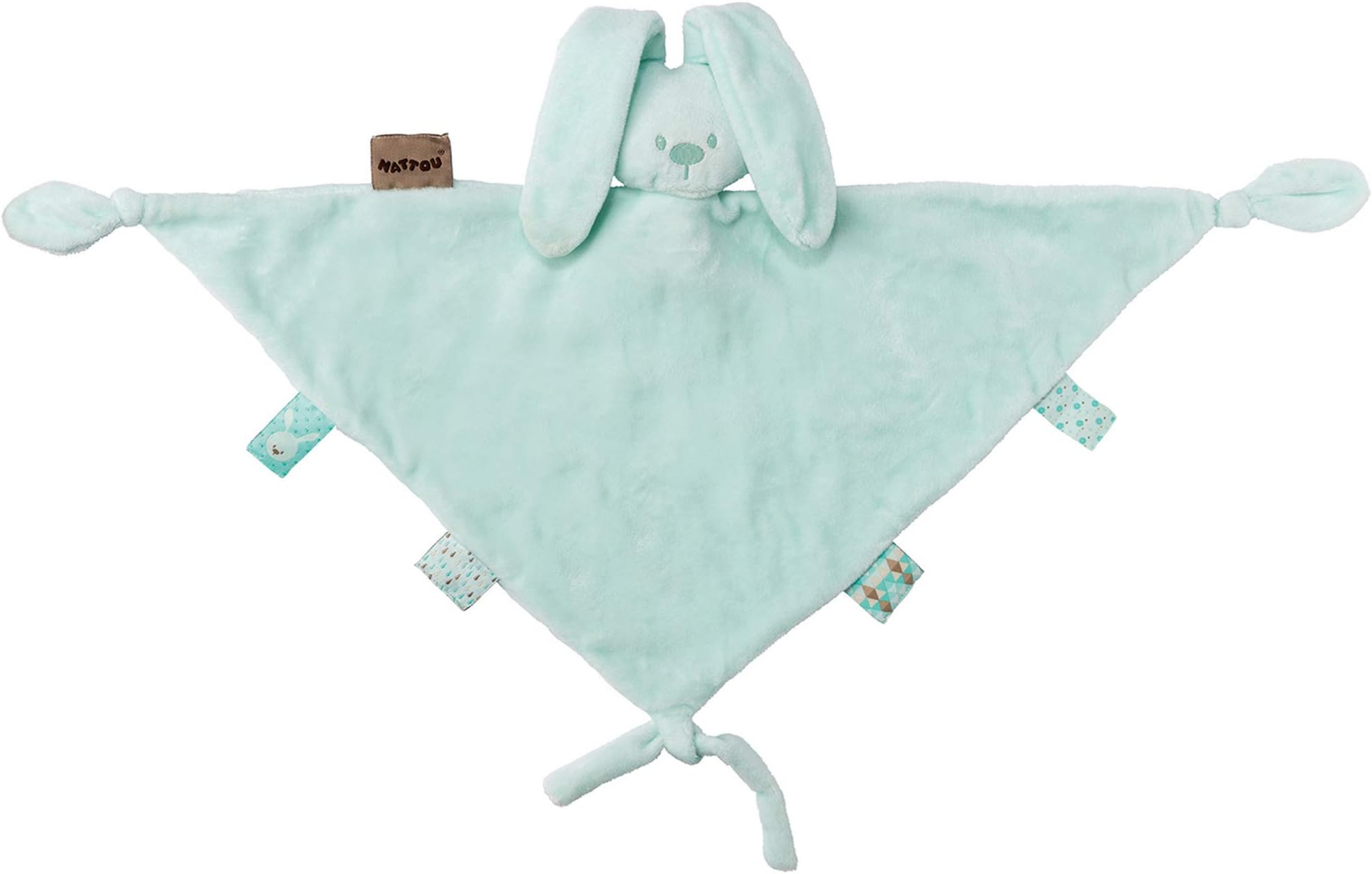 NattouLarge Cuddly Toy/Cloth, Lapidou, with Pacifier Holder, 65 x 40 x 1 cm, Mint Green, 878128