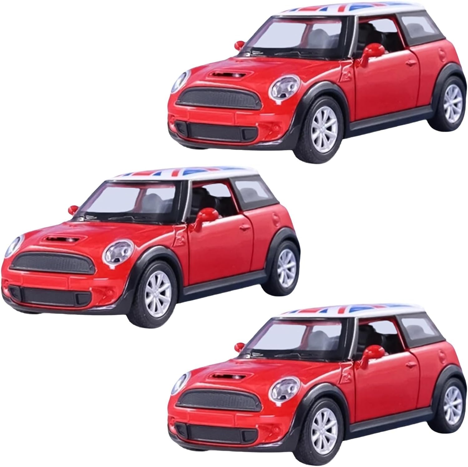 YSAMAX Mini Copper Car, Alloy Die-Cast Mini Sports Car 1:22, Perfect For Display Or Play, Sleek And Stylish, Iconic Detailing, Precision Perfection, Gift Choice, RED (3 PCS)