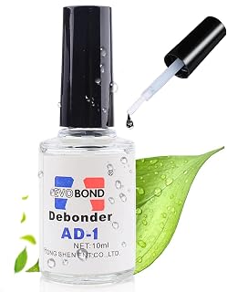 Nail Glue Remover for Press on Nails, 10ml Debonder Glue For Removeing False Nails Tips, Professional Nail Tips Artificial Nail Acrylic Fake Nail Adhesive False Nail Remover, Acetone free