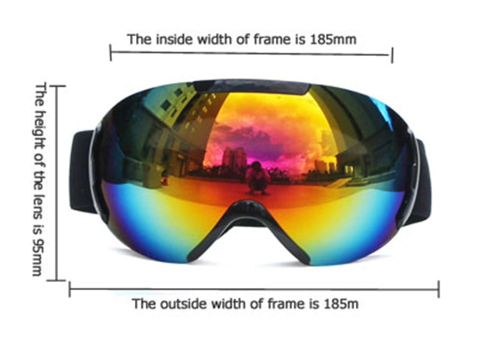QINQIN Gafas de Sol de esquí Ajuste for Hombres Mujeres Anti-Niebla Dobles Capas de esquí Gafas Lentes máscara de esquí Gafas esquiando Nieve Snowboard Gafas Espejo polarizar Gafas (Color : Red)