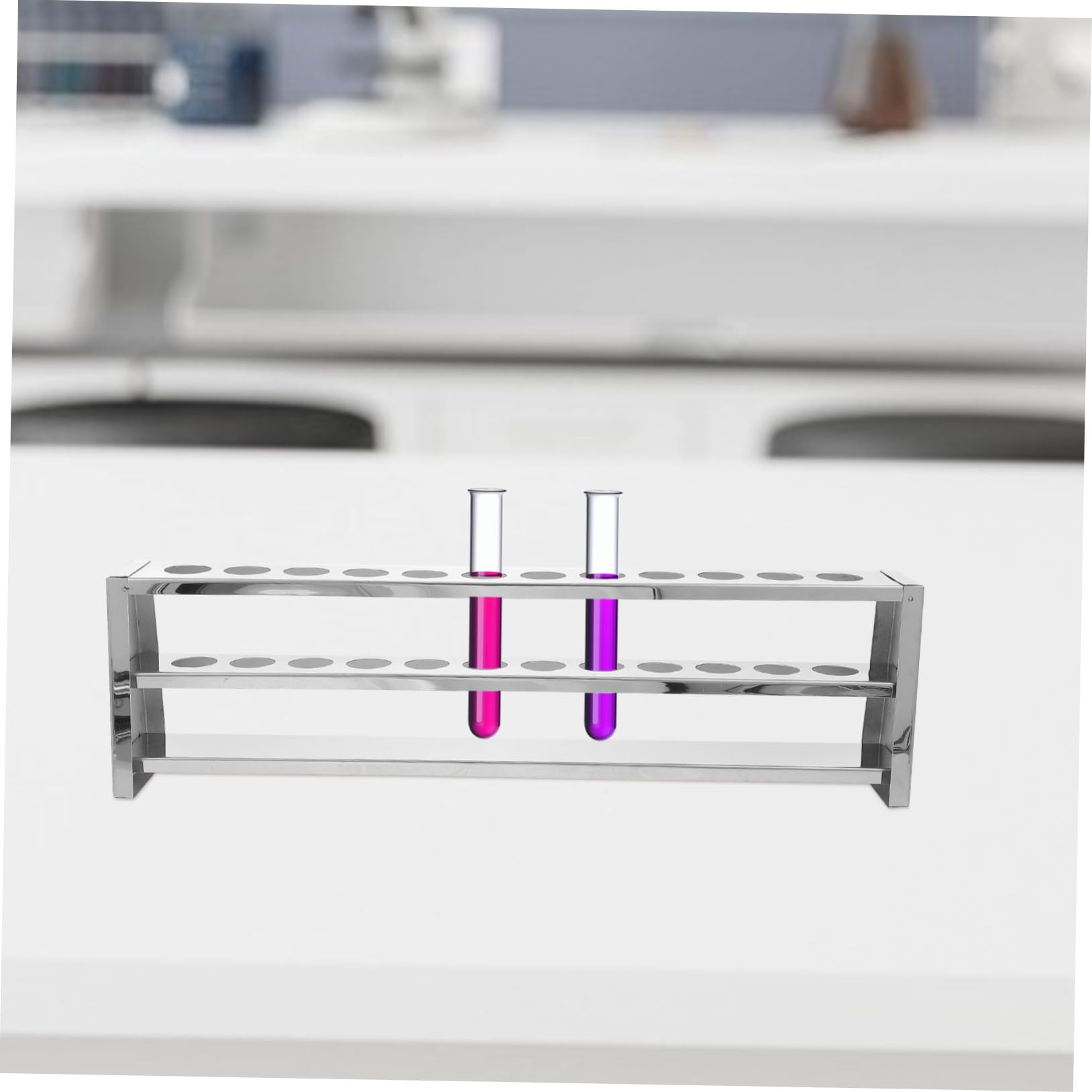 FRCOLOR Gradilla para Tubos de Ensayo de Experimentos Soporte Duradero para Tubos de Ensayo de Laboratorio Fabricada Acero Inoxidable para Pruebas Científicas