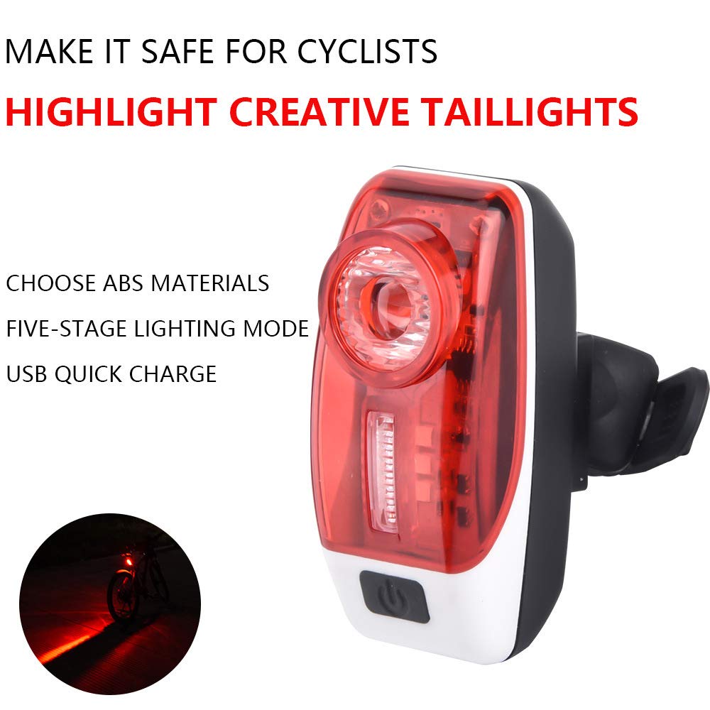 Luce Posteriore della Bicicletta USB di Ricarica della Luce di Avvertimento di Sicurezza Guida Esterna LED Alta Luminosità Zaino Luce