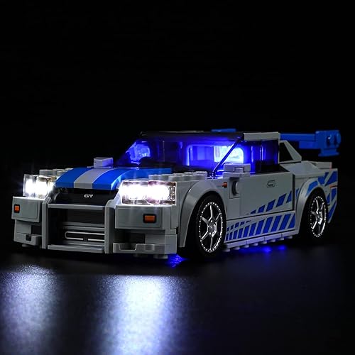 YEABRICKS Luz LED para Lego-76917 Speed Fast 2 Furious Nissan Skyline GT-R Building Blocks Model (LEGO Set no incluido)
