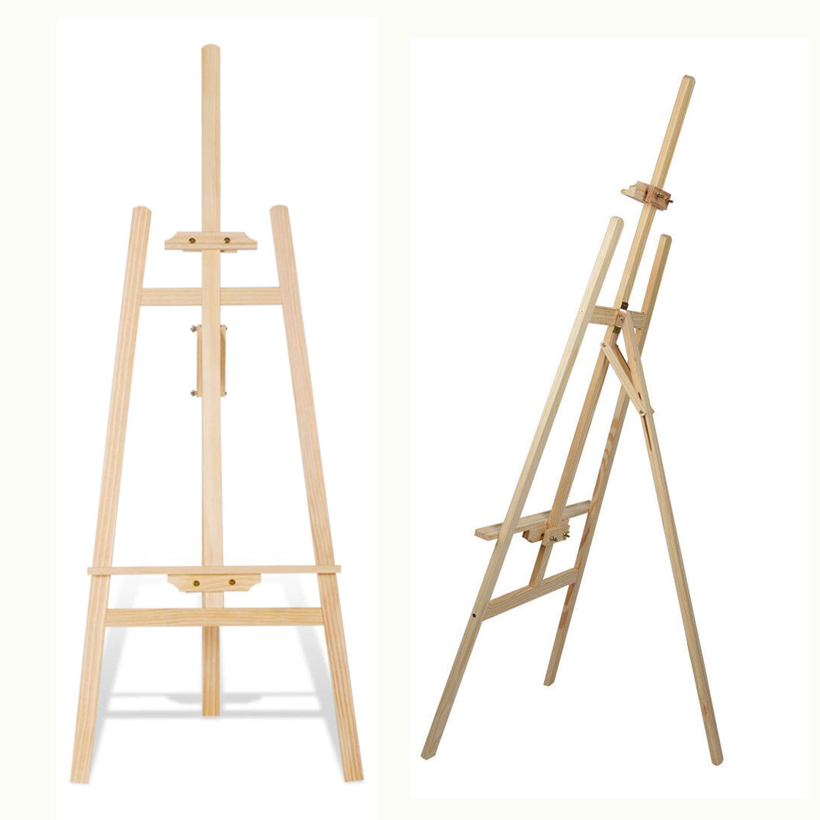 Cavalletto Legno Pino Massello 150 Cm - Regolabile Per Tele E Display