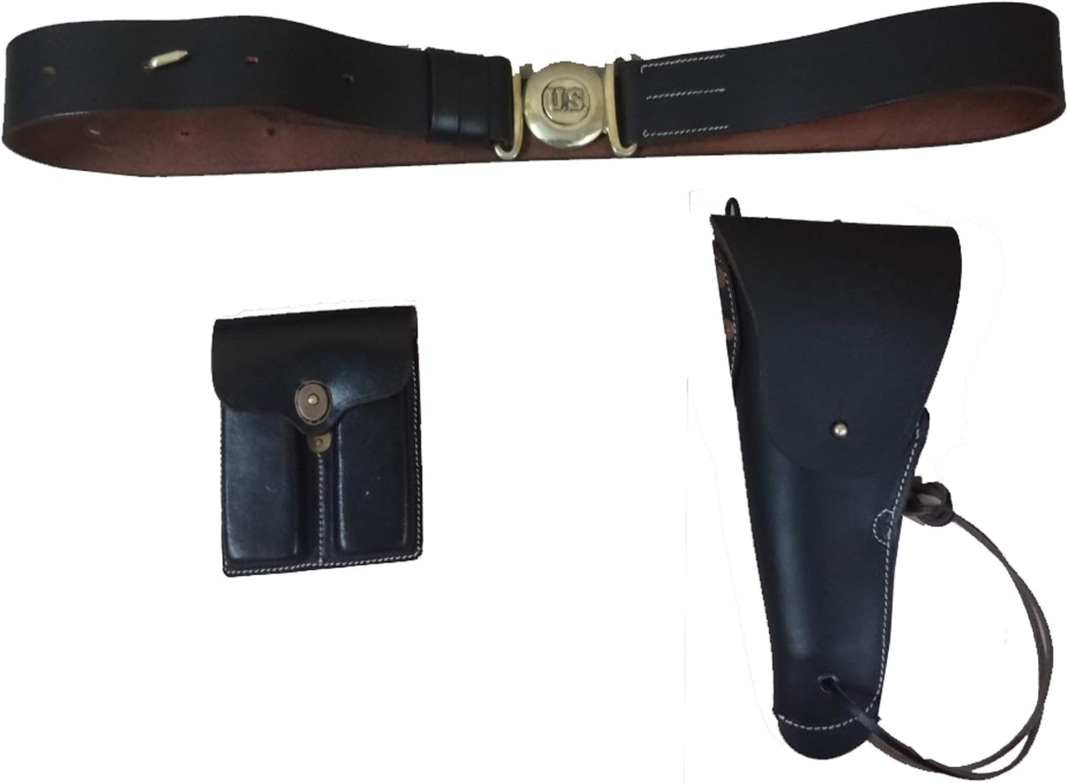 warreplica U.S. WWII M1916 .45cal 1911 Leather Holster, Belt, Ammo Pouch Set (Left Hand)