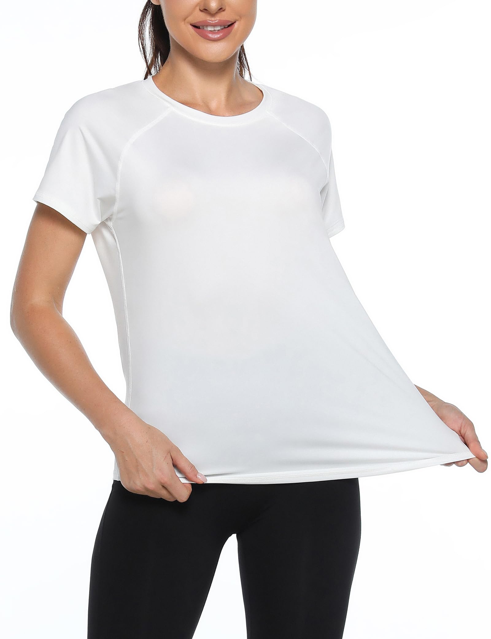 Gyabnw Maglietta Sportiva Donna Magliette Donna Manica Corta Elastico Camicia Palestra Donna Indietro in Rete Traspirante Top Fitness Yoga Corsa Danza
