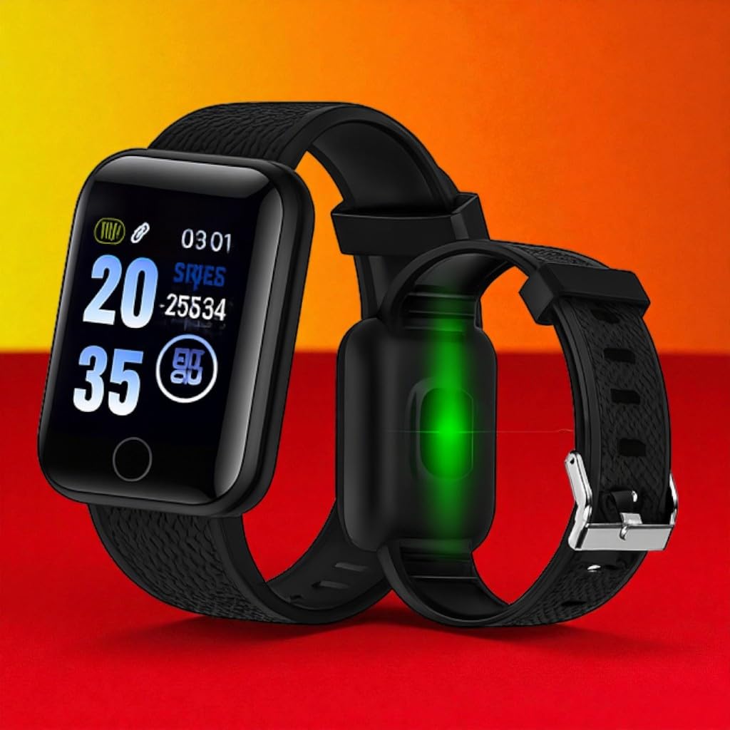 Smart Fitness Watch with Heart Rate Monitor, Blood Pressure Tracking, 1.3-inch Color Display, Activity Tracker, Sleep Monitor, Black Sports Band-image-24