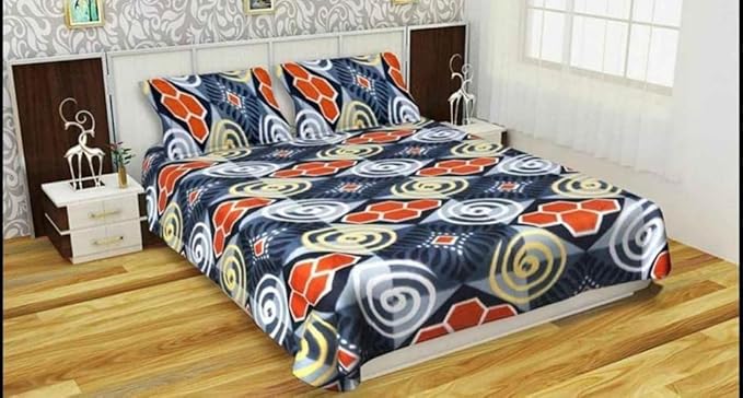 HABQO Fleece Warm Woolen Double Bedsheet with 2 Pillow Covers (ChakriI)