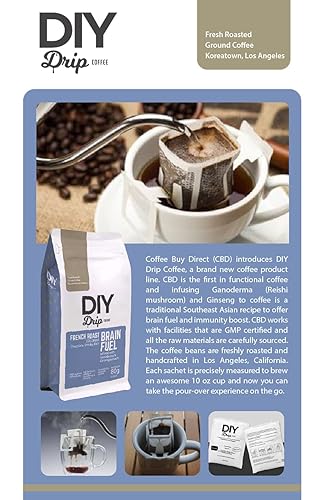 Miniatura 9 de DIY Drip Coffee Brain Fuel, French Roast Colombia, Single Serve - 5 PAQUETES x 4, 7.05 oz, $1.50 por porción. COMPRE 2 CANTIDAD O MÁS OBTENGA $5