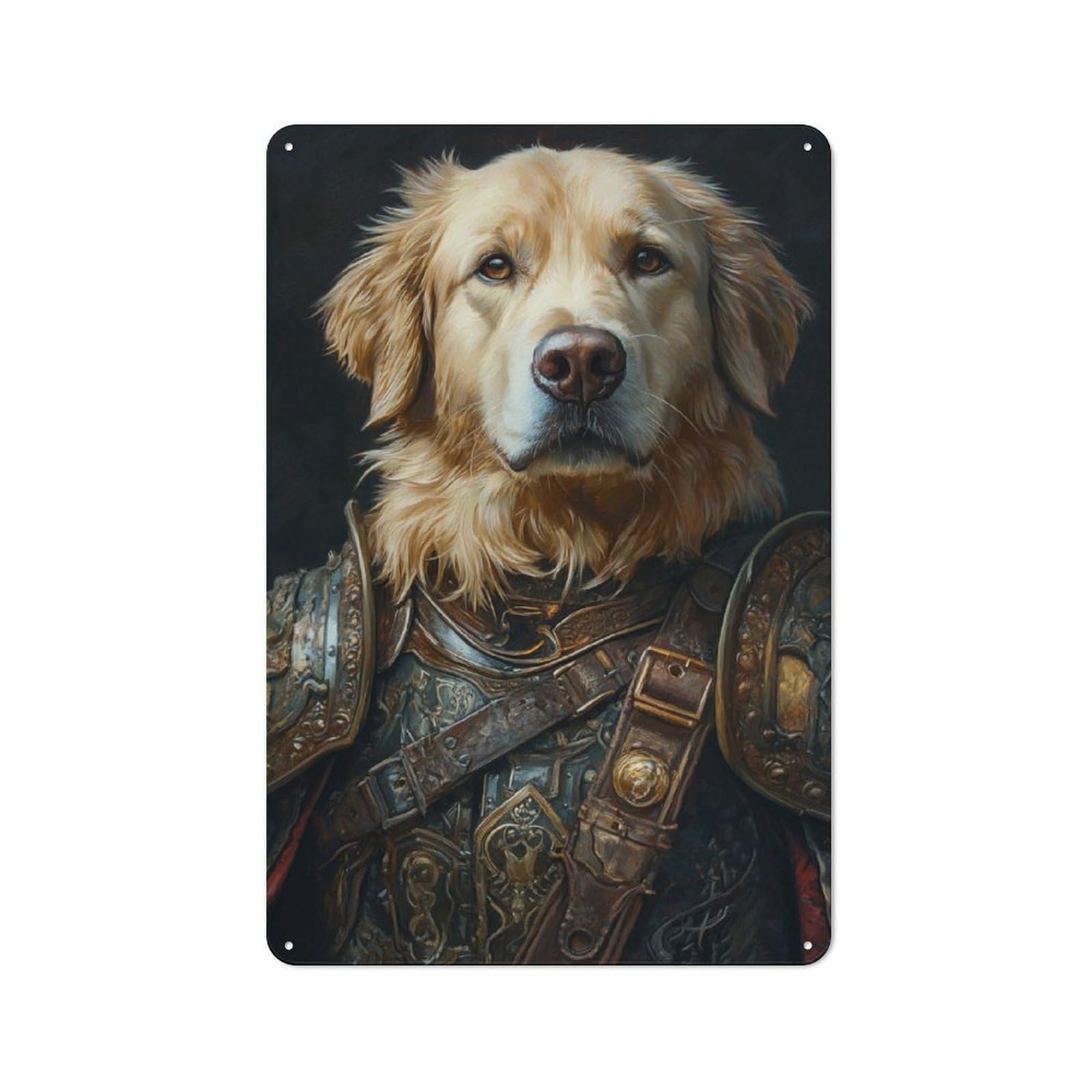 Junmoney Golden Retriever Prince Printed Metal Sign 30X20cm For Café Or Restaurant, New-Space Wall Decor For Café Owners And Decorators