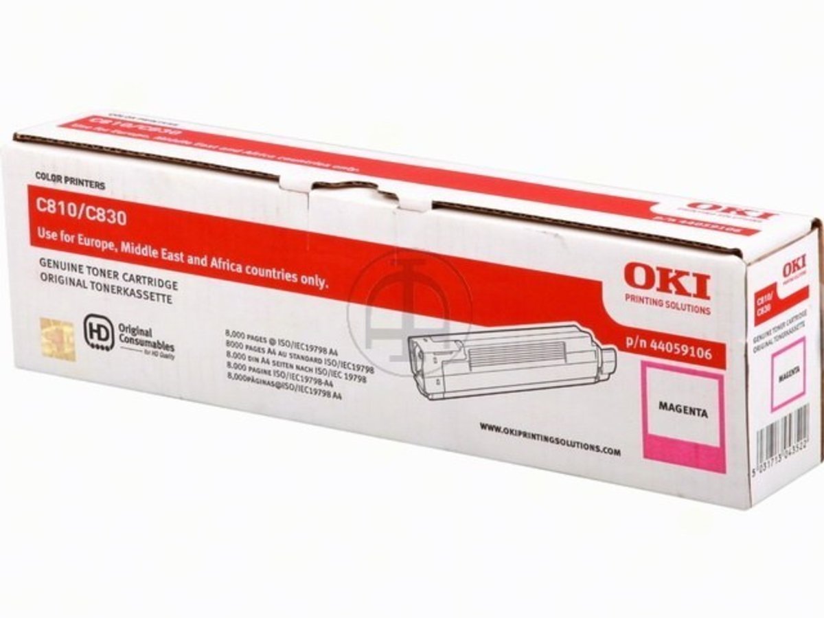 Toner magenta OKI C 810 CDTN haute capacité 8 000 pages 44059106