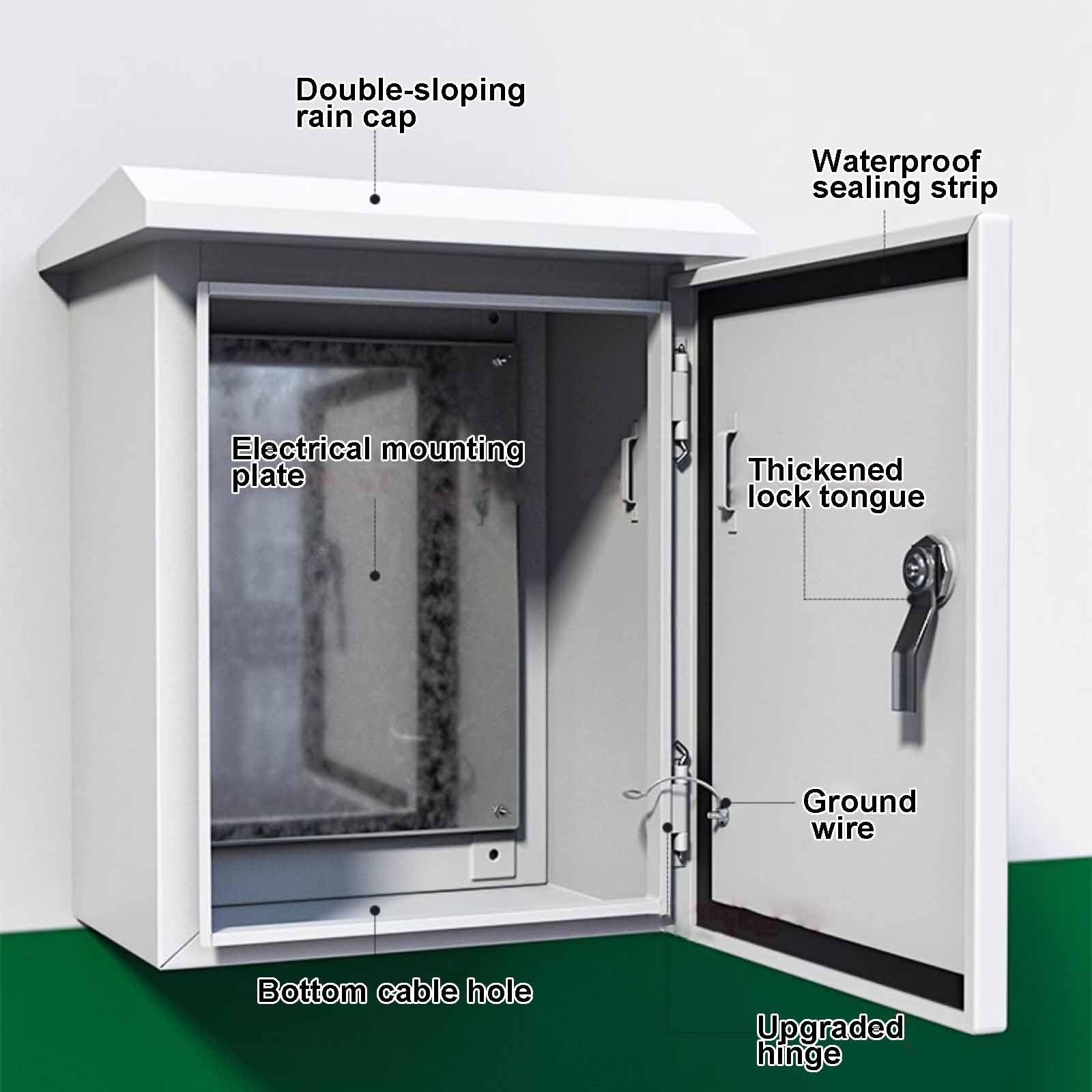 Caja Estanca Exterior Electrica Ip65, Caja Conexiones con Placa de Montaje, Armario de Distribución con Cerradura para Montaje en Pared para Interior y Exterior(30x25x15cm/12X10X6in)