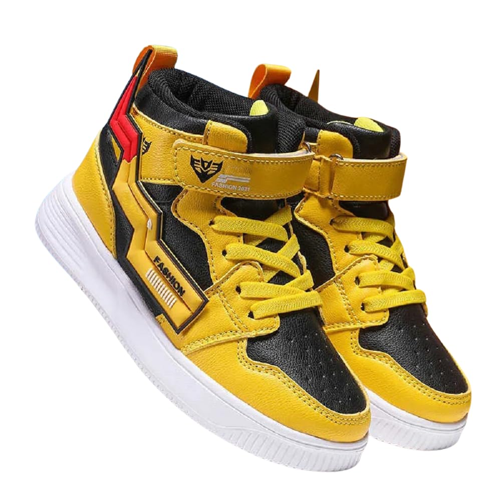 Zixer Mens Light Weight High Top Platform Fashion Synthetic Leather Sneakers | Sports, Action Star Casual Shoes for Mens | Ankle Lace-Up Footwear for Men or Boys Yellow (B0D9FJJX7K) Amazon Price History, Amazon Price Tracker