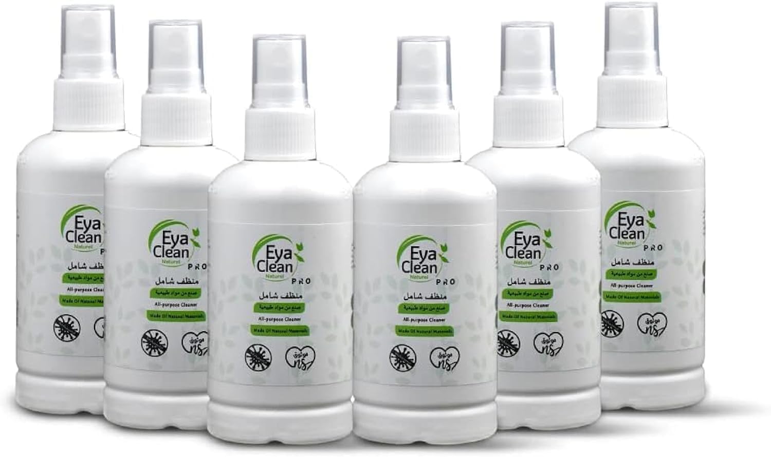 Eya Clean Pro All Purpose Cleaner, Multi Purpose Home and Kitchen Cleaning Spray for Surface Cleaner, Floor Cleaner, Non Toxic, 100% organic and 0% chemicals -6x100ml bundle Offer