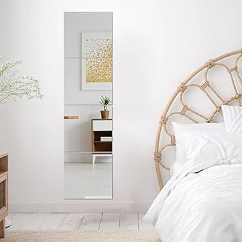 全身鏡 姿見鏡 壁掛けミラー 飛散防止 4枚セット テープ付き 30×30cm 鏡 貼るタイプ 姿見鏡 歪みなし 貼る鏡 4枚セット 30×30cm