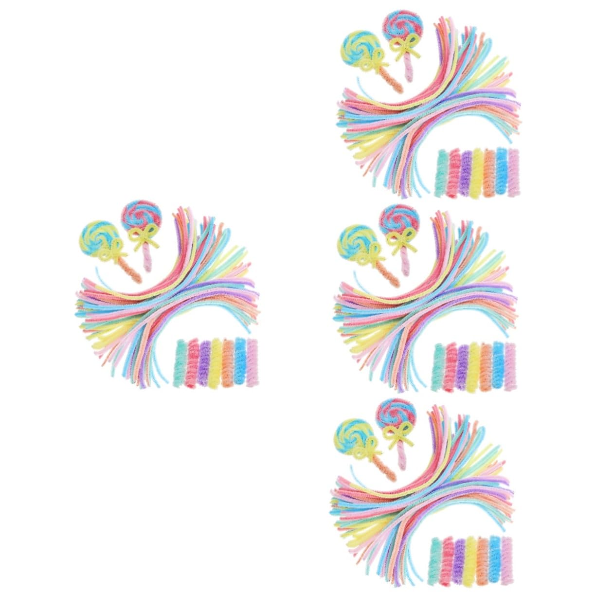Uonlytech 4 Ensembles De Supérieur Bricolage Long Bleu Enfants Coloré Pour Beige Cure-pipes Tiges De Chenille Fabriquer Des Cure-pipes Peluche 300 Pièces * 4