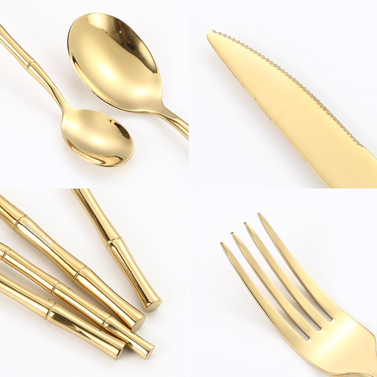 Este Juego de Cubiertos Negros de 50 Piezas para 10 Personas, Juego de Cubiertos de Acero Inoxidable 18/8, Juego de Utensilios Negros con Mango Tipo bambú, Juego de Cubiertos con Cuchillo pa
