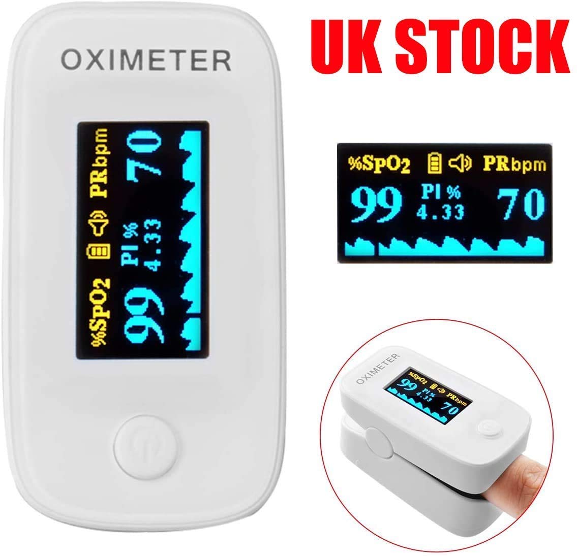 Oxygen Meter Finger Monitor Finger Pulse Oximeter Blood Oxygen SPO2 ...