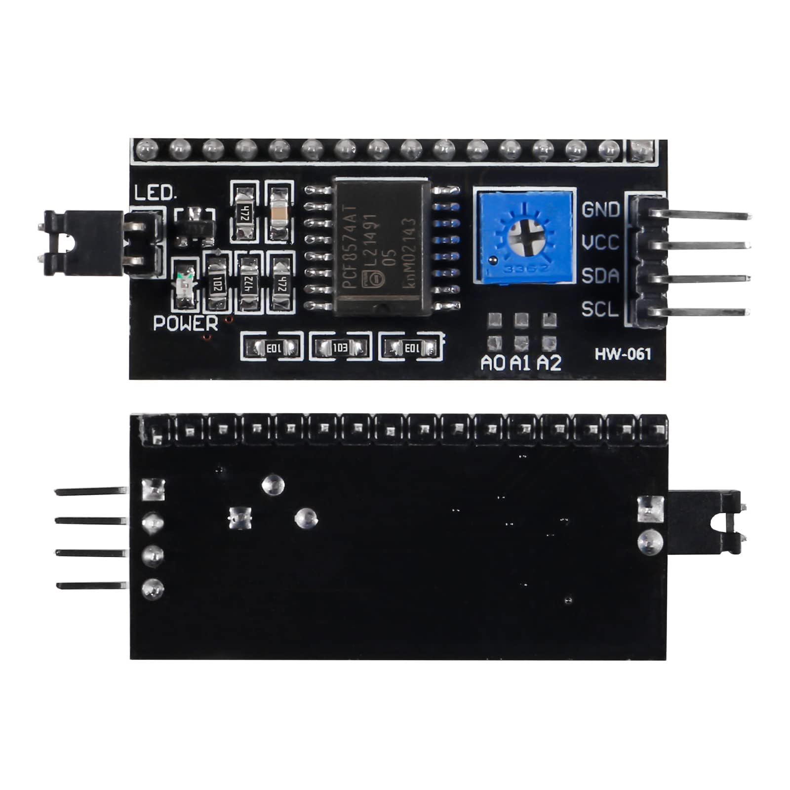 Paquete de 20 módulos de pantalla LCD LCD1602 de 16 x 2 caracteres en fila de caracteres con retroiluminación azul, módulo LCD PCF8574T PCF8574 IIC I2C para Raspberry Pi Arduino STM32 DIY