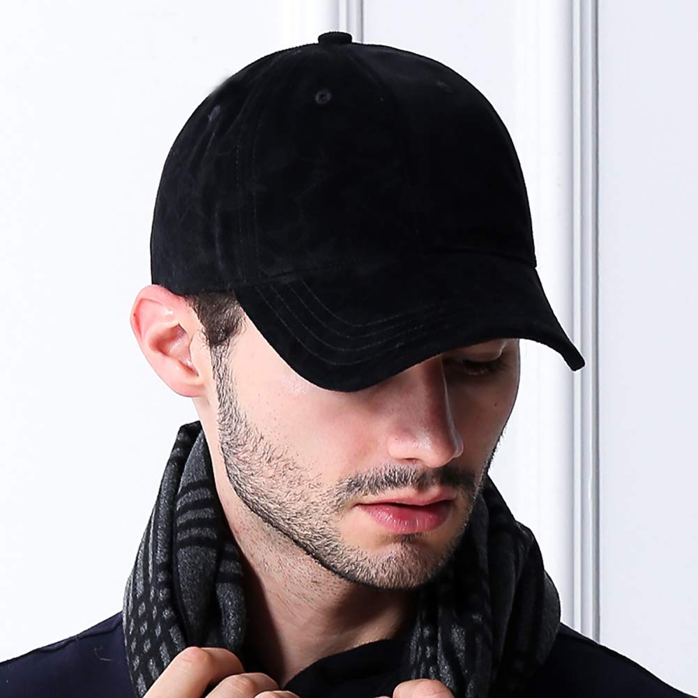 Zylioo Cappello da baseball oversize XXL in lana, berretto invernale dalla struttura morbida, berretto caldo regolabile per papà