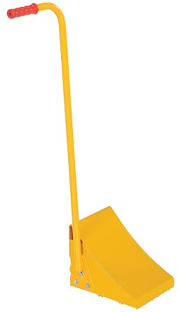 Vestil FAB-11-ERGO Fabricated Steel Wheel Chock with Ergonomic Handle 10-3/4 in. Length Yellow