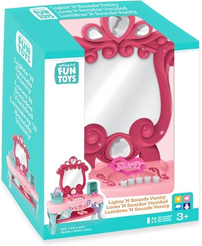 Miniatura 4 de Let's Pretend Lights & Sounds Vanity Playset  El juego de salón de belleza para niños incluye 6 accesorios para juegos de simulación diseñados para